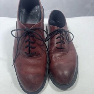 DR.Marten Fawkes Classic Burgundy Leather Oxfords